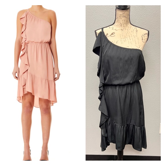 Luxe Deluxe NWT Look Twice One Shoulder Ruffle Dress Size 6 - Picture 1 of 16